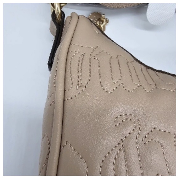 Juicy Couture Pink League Hobo Bag faux Leather in Cafe with Guitar strap - Picture 4 of 11